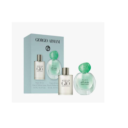 Mini Set Giorgio Armani Acqua di Gio Men (2 Pc) Eau de Toilette (EDT) Spray 0.17 / 5ml / Acqua Di Gioia Women Eau de Parfum (EDP) Spray 0.17/ 5 ml | wmafusion:3605973050914