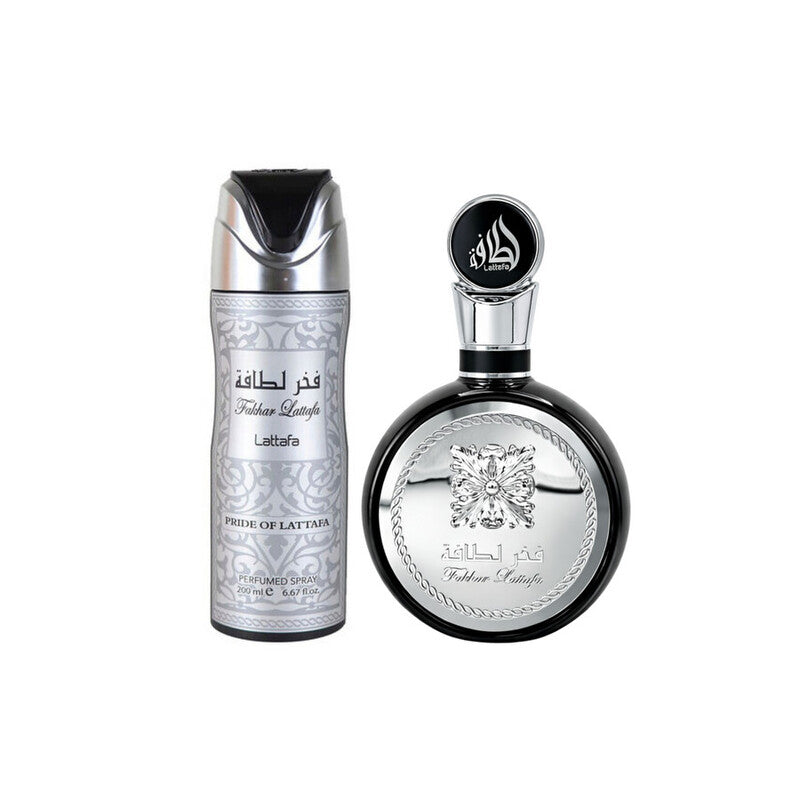 Set Lattafa Fakhar Men (2 Pc) Eau de Parfum (EDP) Spray 3.4 oz / 100 ml / Body Spray 8 oz / 237 ml | wmafusion:6290362349105