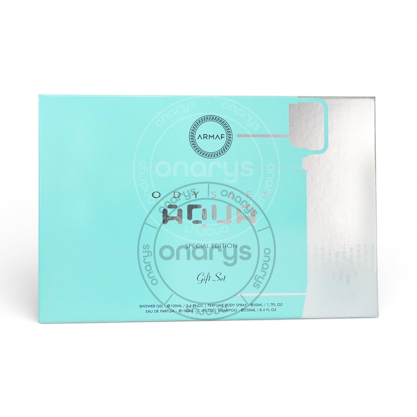 SET ARMAF ODYSSEY AQUA MEN( 4 PC ) 3.4 OZ EDP SP / 3.4 OZ SG / 8.4 OZ SHAMPOO / 1.7 OZ BODY SPRAY | wmafusion:6295199804148