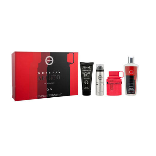 Set Armaf Odyssey Artisto Men (4 Pc) Eau de Parfum (EDP) Spray 3.4 oz / 100 ml / Body Lotion 3.4 oz / 100 ml / Body Spray 1.7 oz / 50 ml / Shampoo 8.45 oz / 250 ml | wmafusion:6295199809280