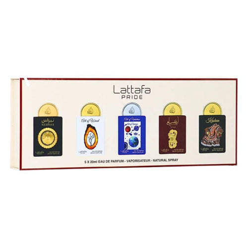 SET LATTAFA PRIDE X0.67 OZ/20 ML ( 5 PC )NEBRAS /ART OF WOOD / ART OF UNIVERSE /ANSAAM GOLD / KASHAN - EAU DE PARFUM (EDP) | wmafusion:6290362348092