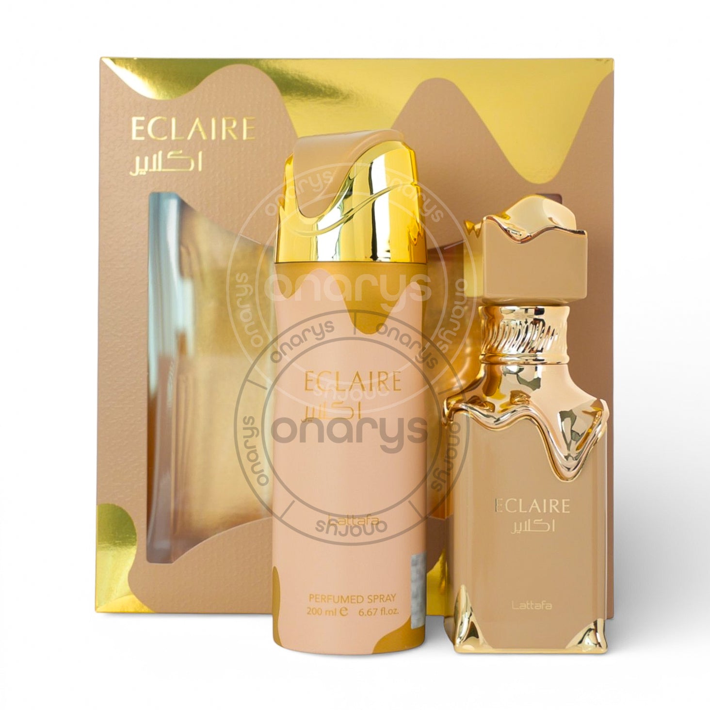 SET LATTAFA ECLAIRE WOMEN (2 PC ) 3.4 OZ EDP / 6.8 OZ BODY SPRAY | wmafusion:6290362349075