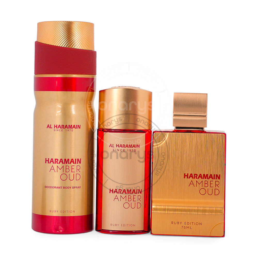 Al Haramain Amber Oud Ruby Extrait de Parfum 1.0 oz / 30 ml Gift Set | wmafusion:6291106814323
