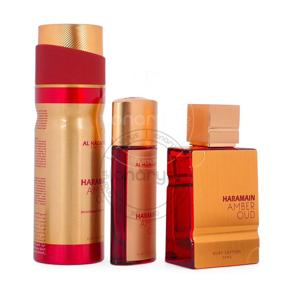 Al Haramain Amber Oud Ruby Extrait de Parfum 1.0 oz / 30 ml Gift Set | wmafusion:6291106814323
