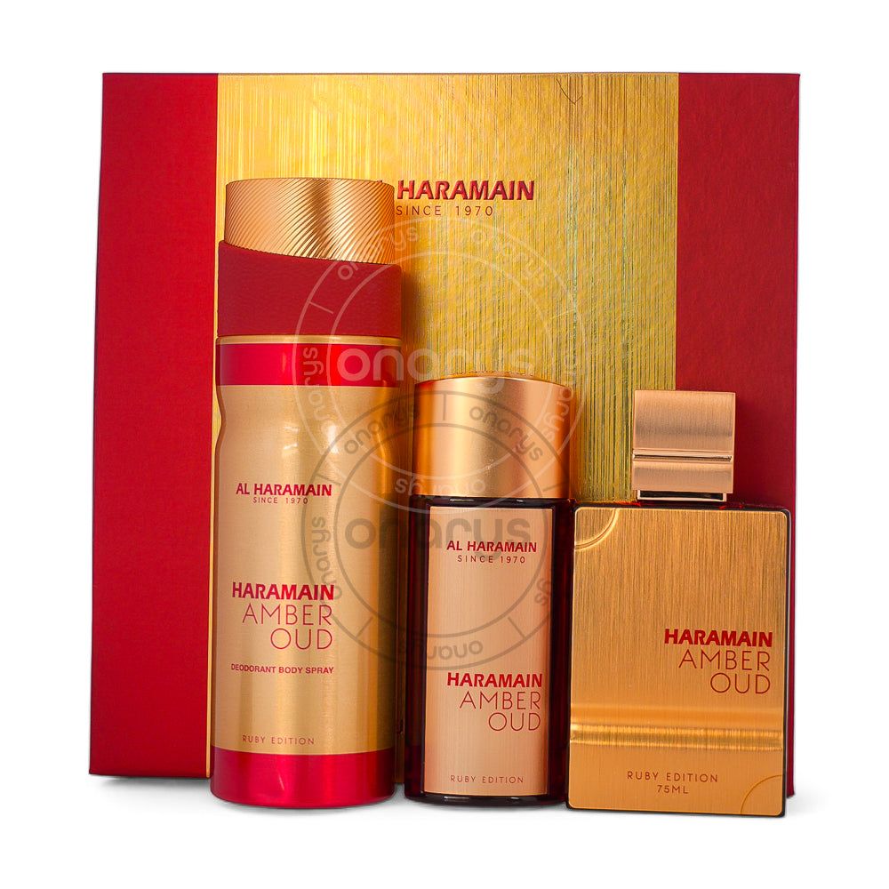 Al Haramain Amber Oud Ruby Extrait de Parfum 1.0 oz / 30 ml Gift Set | wmafusion:6291106814323