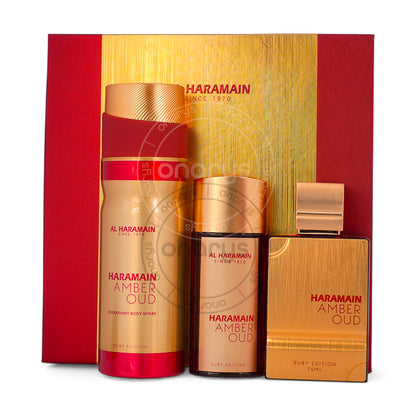 Al Haramain Amber Oud Ruby Extrait de Parfum 1.0 oz / 30 ml Gift Set | wmafusion:6291106814323