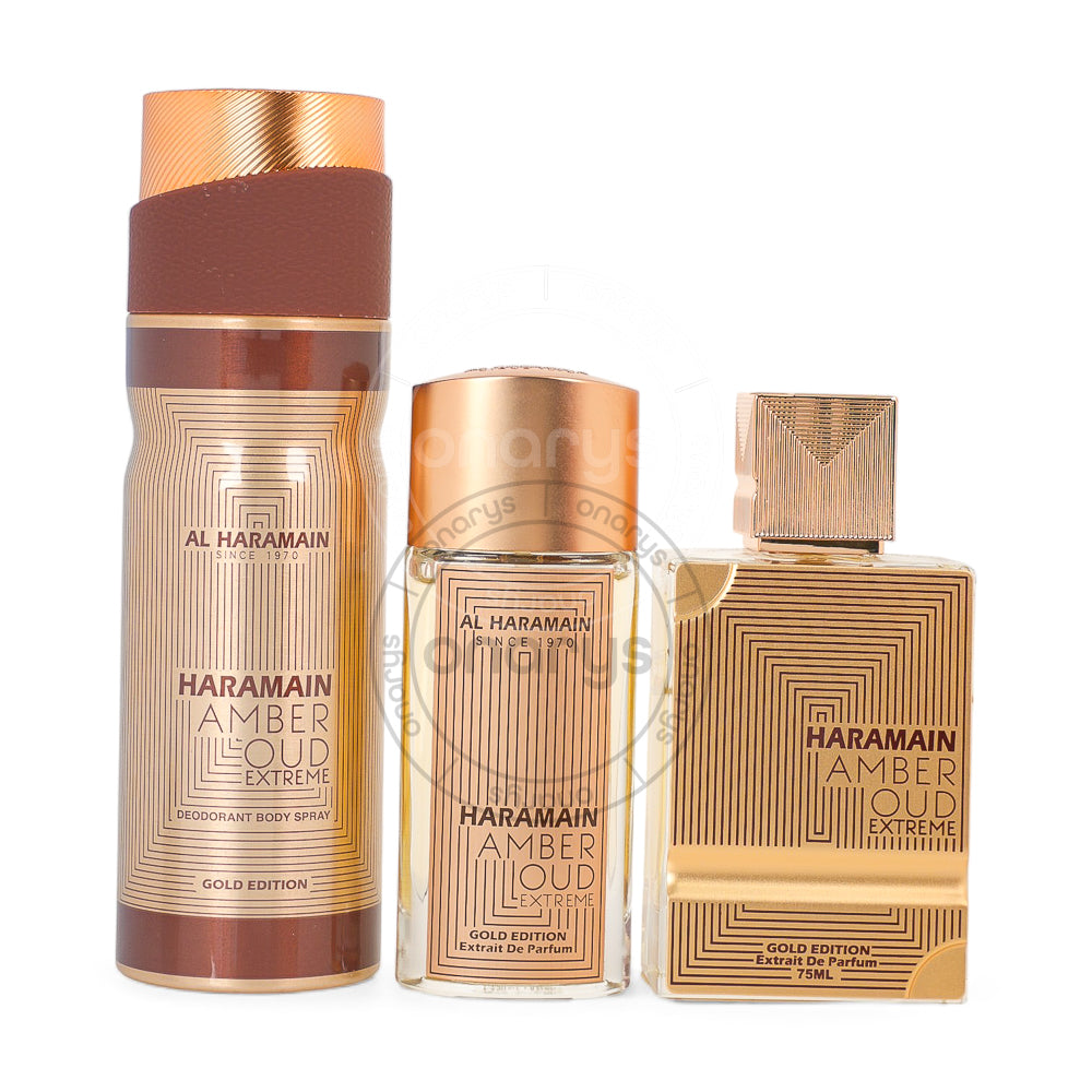 Al Haramain Amber Oud Gold Extrait de Parfum 1.0 oz / 30 ml Gift Set | wmafusion:6291106814330