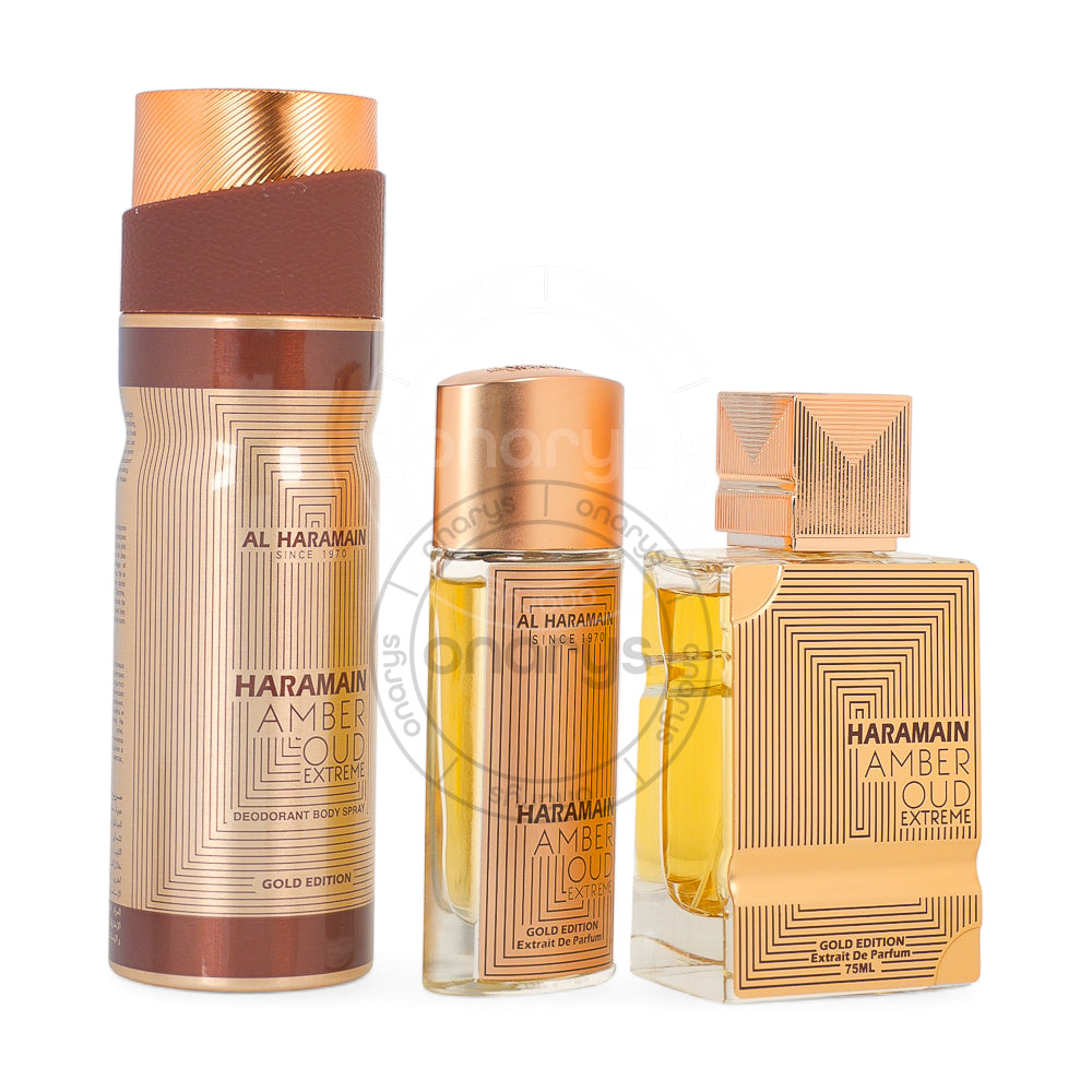Al Haramain Amber Oud Gold Extrait de Parfum 1.0 oz / 30 ml Gift Set | wmafusion:6291106814330