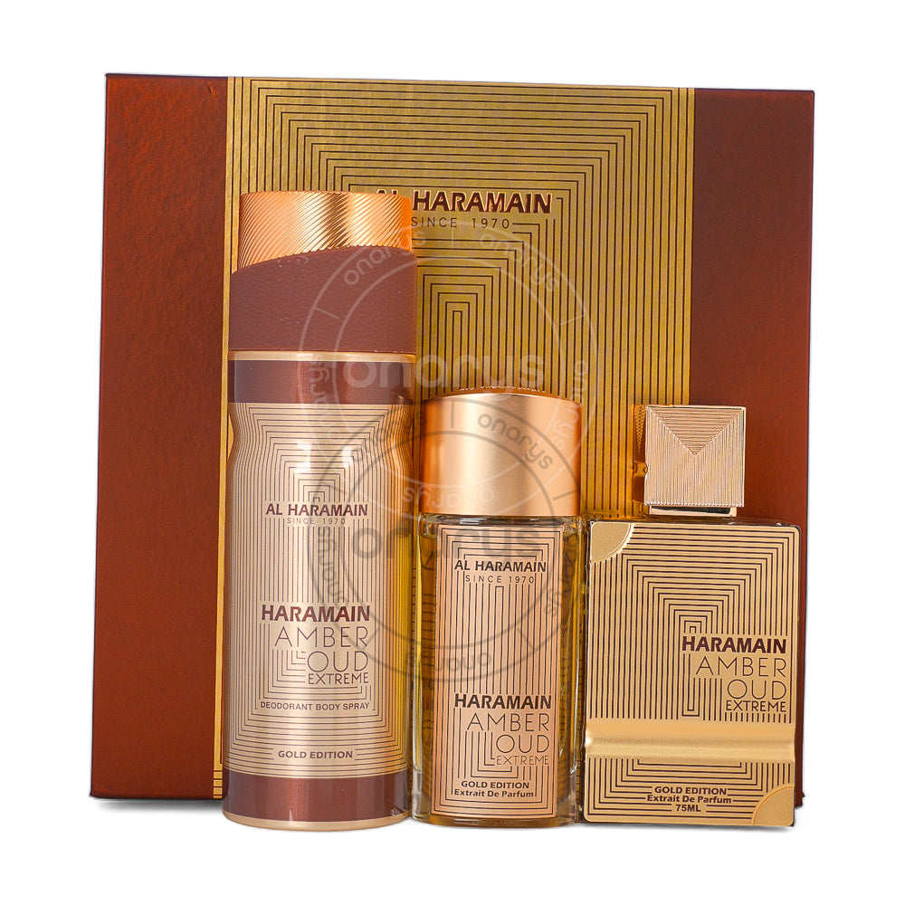 Al Haramain Amber Oud Gold Extrait de Parfum 1.0 oz / 30 ml Gift Set | wmafusion:6291106814330