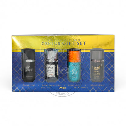 SET EMPER  GENIUS MEN ( 4 PC ) EVENT,OUD MYSTIQUE,HAYATI,VICTORY 0.845 OZ EDP SP | wmafusion:6294021908122