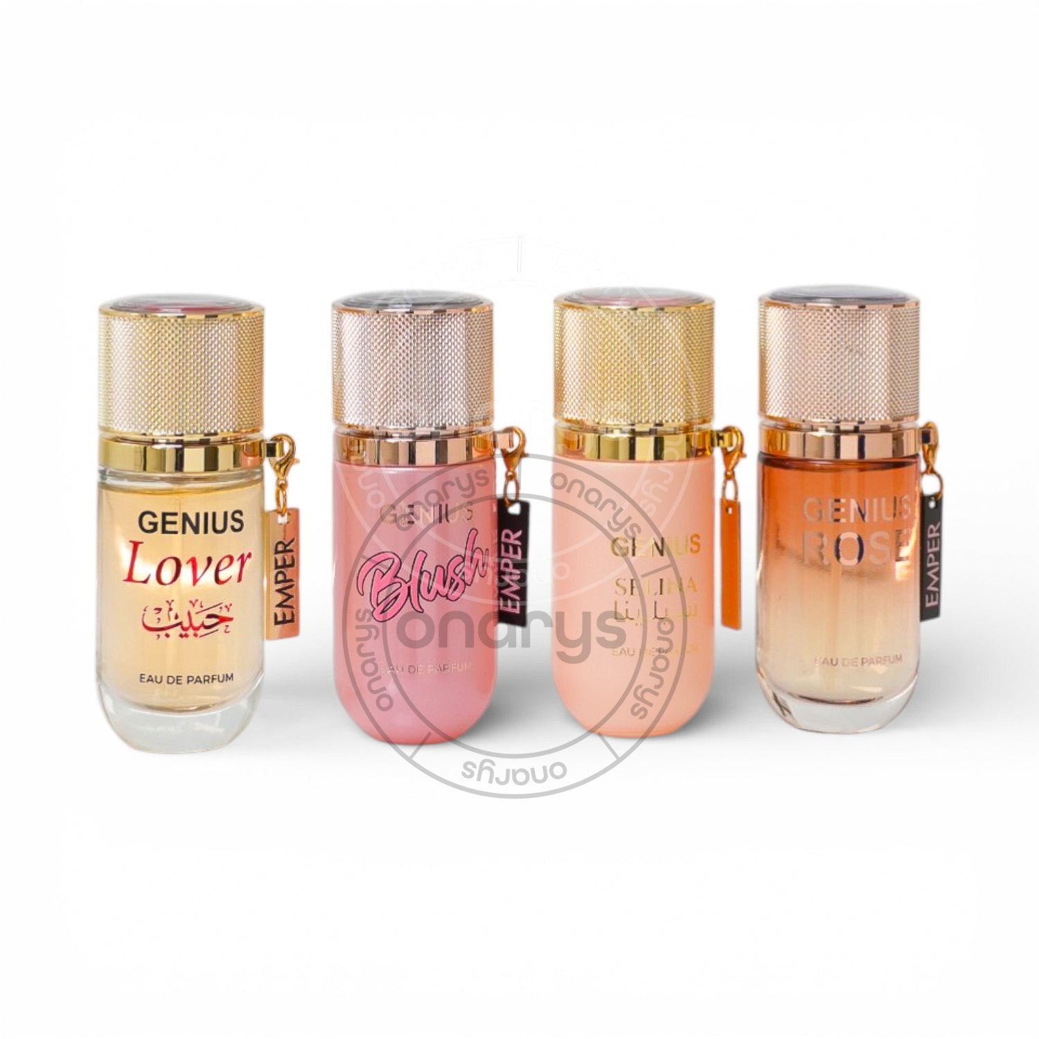 SET EMPER  GENIUS WOMEN ( 4 PC ) LOVER,BLUSH,SELINA,ROSE 0.845 OZ EDP SP | wmafusion:6294021908399