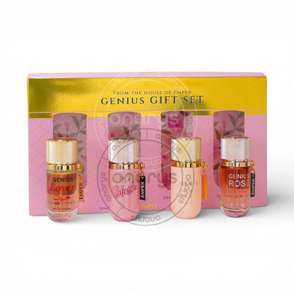SET EMPER  GENIUS WOMEN ( 4 PC ) LOVER,BLUSH,SELINA,ROSE 0.845 OZ EDP SP | wmafusion:6294021908399