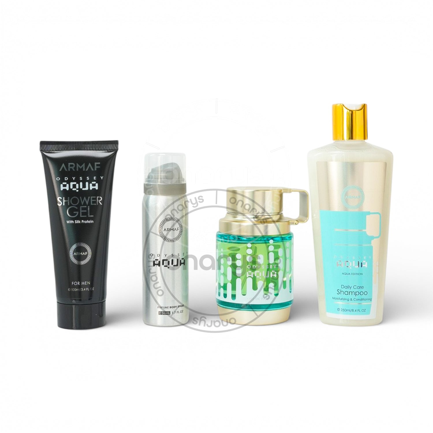 SET ARMAF ODYSSEY AQUA MEN( 4 PC ) 3.4 OZ EDP SP / 3.4 OZ SG / 8.4 OZ SHAMPOO / 1.7 OZ BODY SPRAY | wmafusion:6295199804148