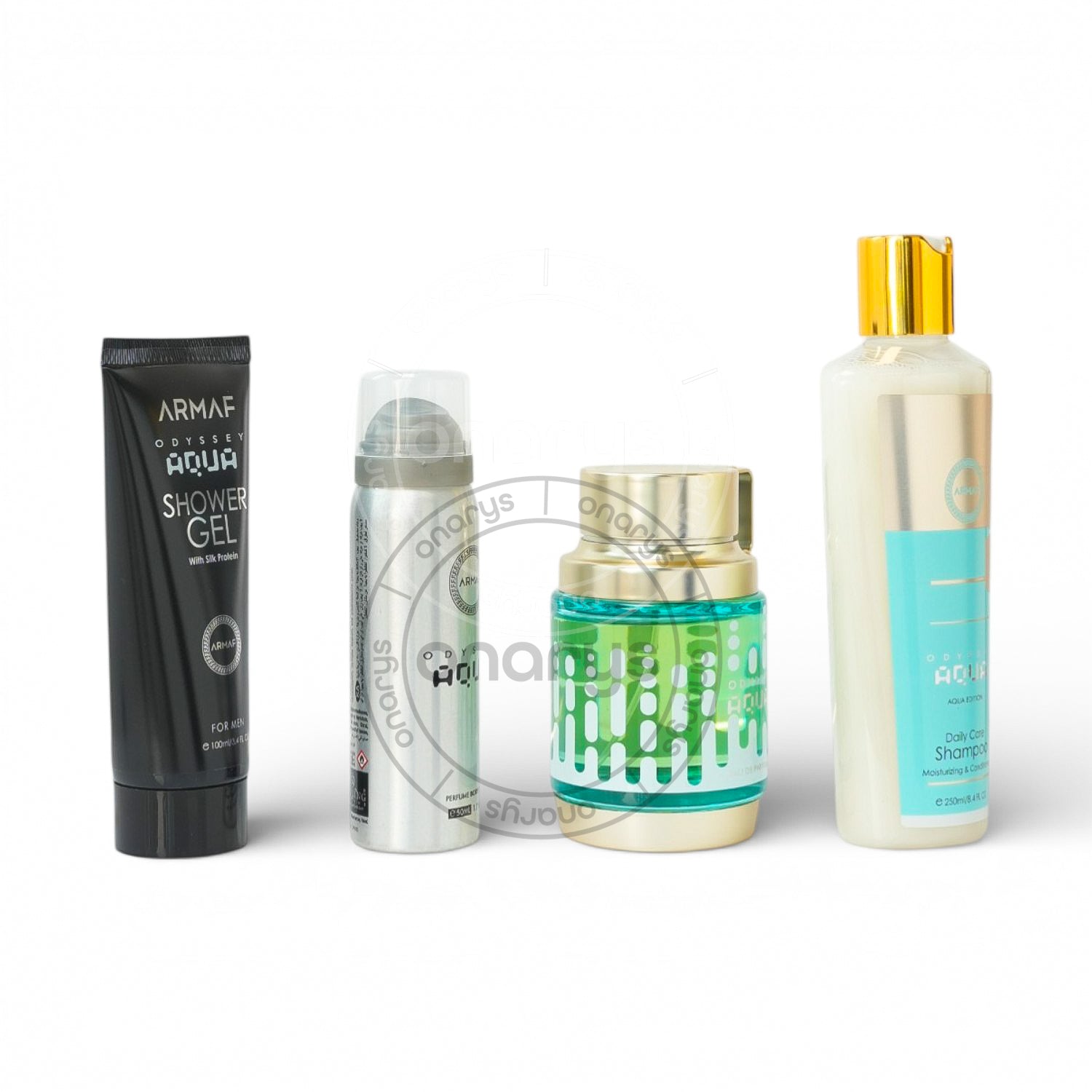 SET ARMAF ODYSSEY AQUA MEN( 4 PC ) 3.4 OZ EDP SP / 3.4 OZ SG / 8.4 OZ SHAMPOO / 1.7 OZ BODY SPRAY | wmafusion:6295199804148