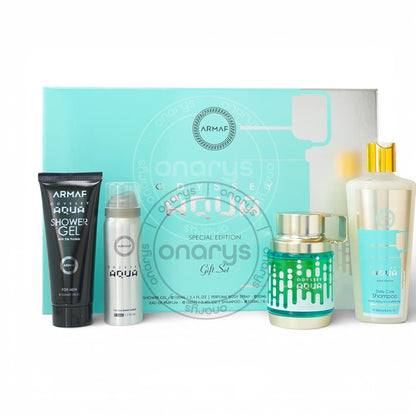 SET ARMAF ODYSSEY AQUA MEN( 4 PC ) 3.4 OZ EDP SP / 3.4 OZ SG / 8.4 OZ SHAMPOO / 1.7 OZ BODY SPRAY | wmafusion:6295199804148