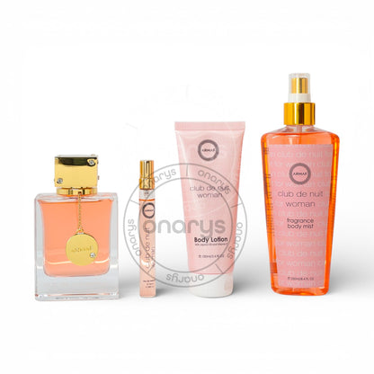 SET ARMAF CLUB DE NUIT WOMEN (4 PC )3.4 OZ EDP SPR / 0.34 OZ TRAVEL  / 3.4 OZ BL / 8.4 OZ BM | wmafusion:6295199814895