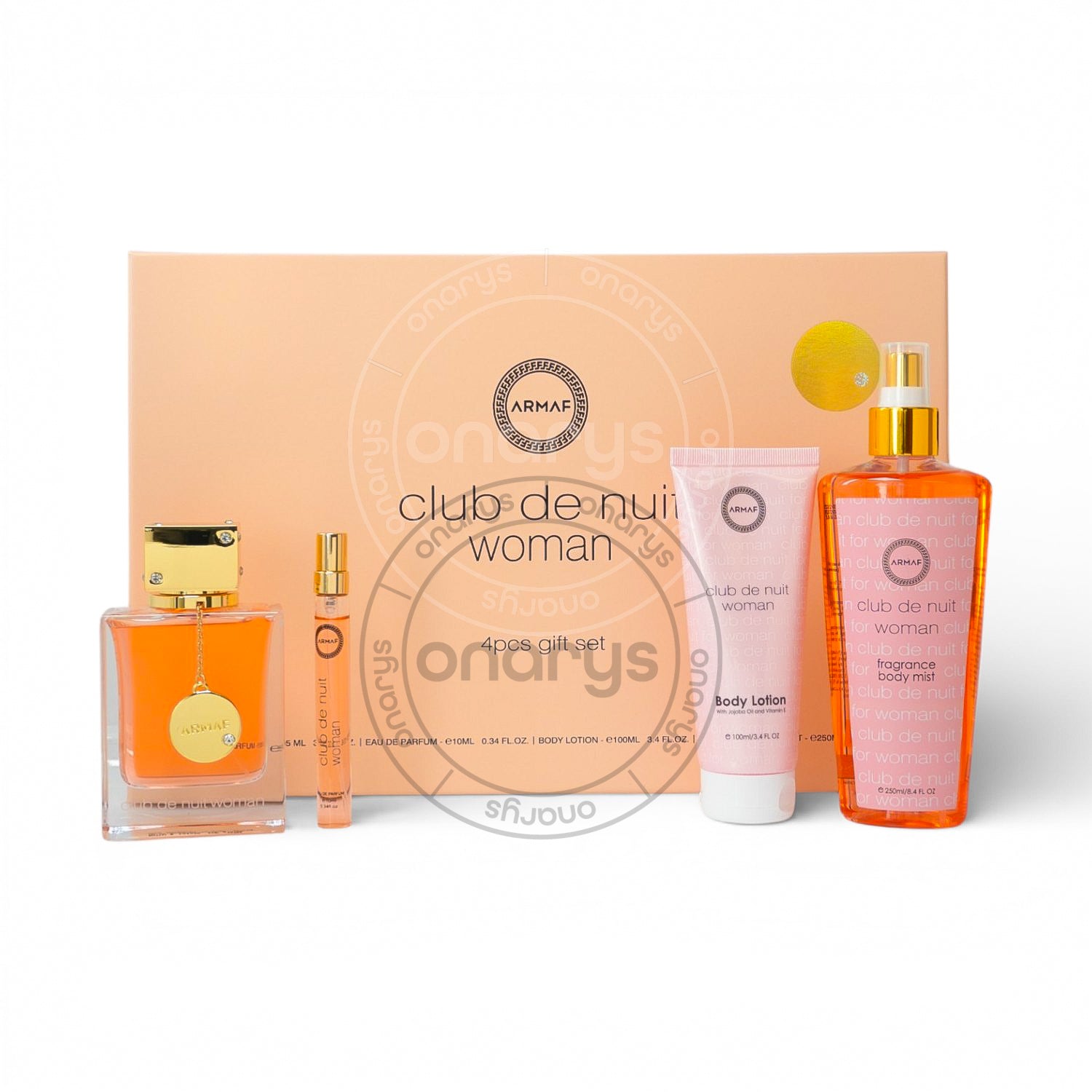 SET ARMAF CLUB DE NUIT WOMEN (4 PC )3.4 OZ EDP SPR / 0.34 OZ TRAVEL  / 3.4 OZ BL / 8.4 OZ BM | wmafusion:6295199814895