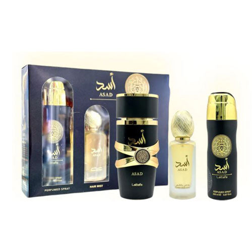 Lattafa Asad Eau de Parfum (EDP) 3.4 oz / 100 ml Gift Set