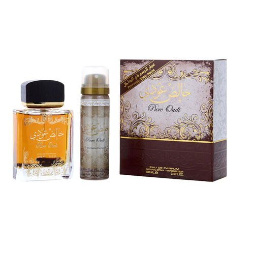 Lattafa Pure Oudi Eau de Parfum (EDP) 3.4 oz / 100 ml Gift Set