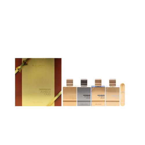 SET AL HARAMAIN AMBER OUD COLLECTION MEN ( 4 PC )4 X2.0 (GOLD,BLEU,WHITE,CARBON) (WITH ATOMIZER & BRIEFCASE) - EAU DE PARFUM (EDP)